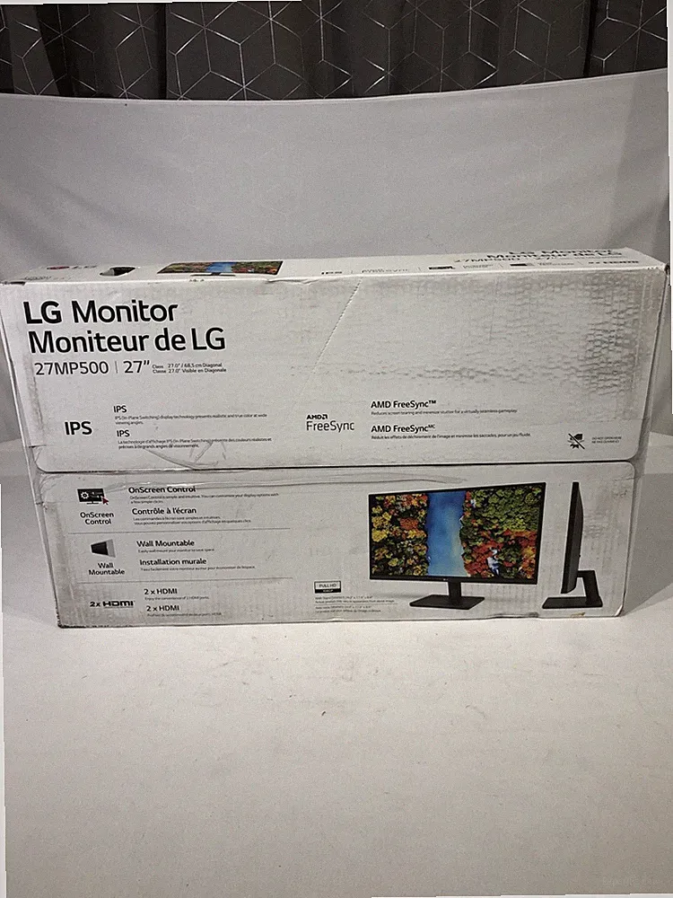 LG 27MP500-B 27in IPS Full HD 1080p Monitor AMD FreeSync 75Hz Borderless- NEW!
