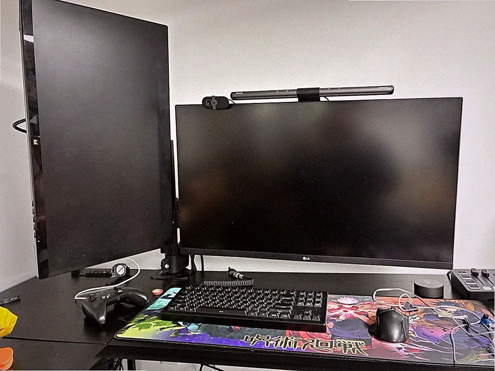 LG 32” 240Hz Gaming Monitor + 27” Monitor + Dual Arm Setup