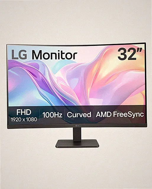 LG 32" Curved FHD Monitor 100Hz FreeSync VA Display HDMI Black