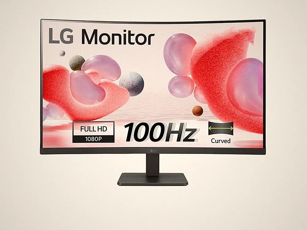 LG 32 inch Full HD 100Hz with AMD FreeSync Curved Computer Monitor for both Work
