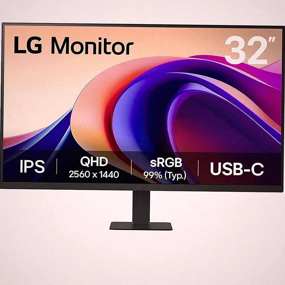 LG - 32" Monitor QHD IPS 100Hz with HDR10 (HDMI USB-C) - Black