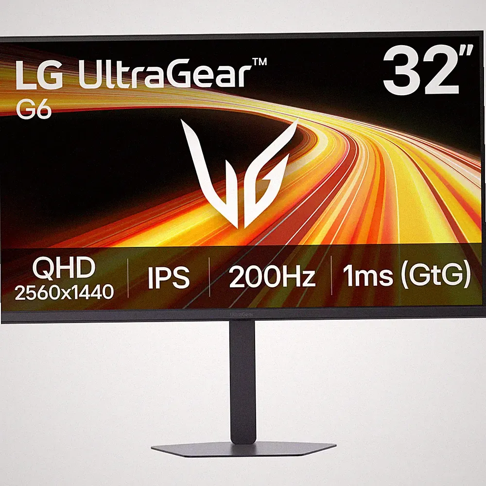 LG - 32" UltraGear G6 IPS QHD 200Hz 1ms G-SYNC Compatible FreeSync Premium Ga...