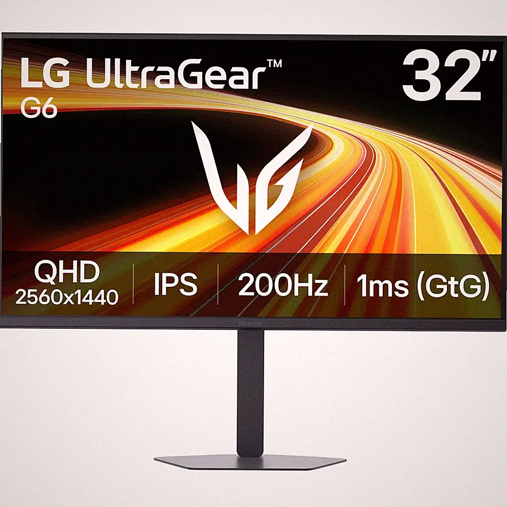 LG - 32" UltraGear G6 IPS QHD 200Hz 1ms G-SYNC Compatible FreeSync Premium Ga...