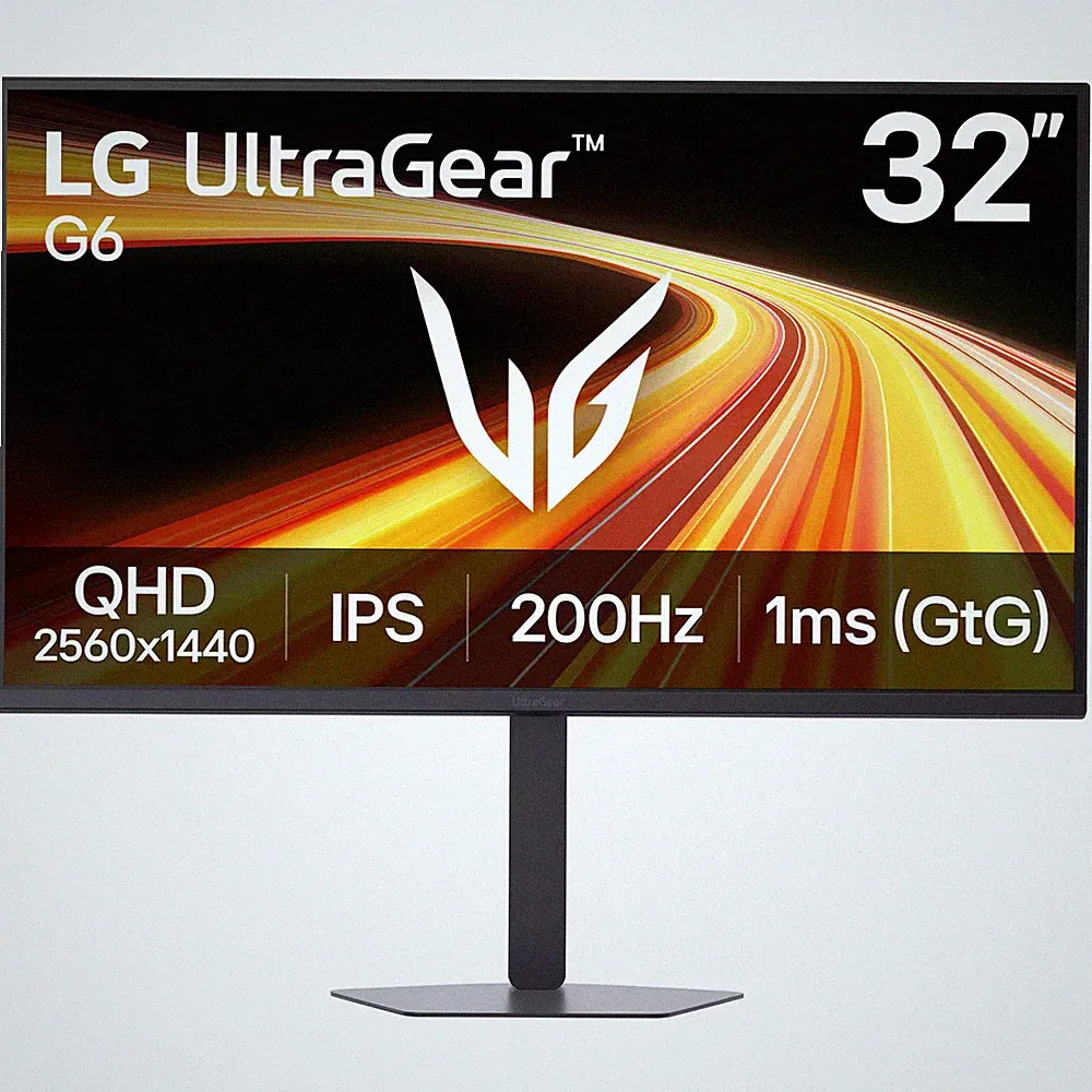 LG - 32" UltraGear G6 IPS QHD 200Hz 1ms G-SYNC Compatible FreeSync Premium Ga...