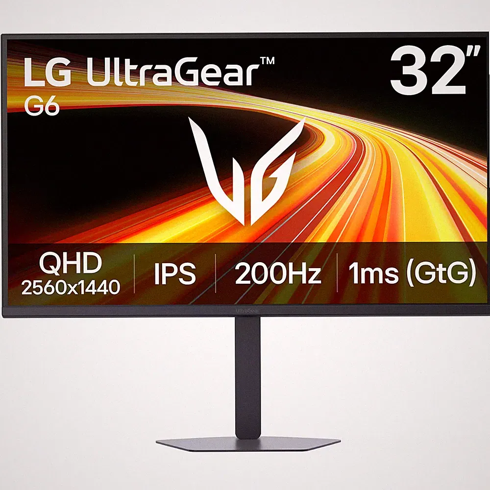 LG - 32" UltraGear G6 IPS QHD 200Hz 1ms G-SYNC Compatible FreeSync Premium Ga...