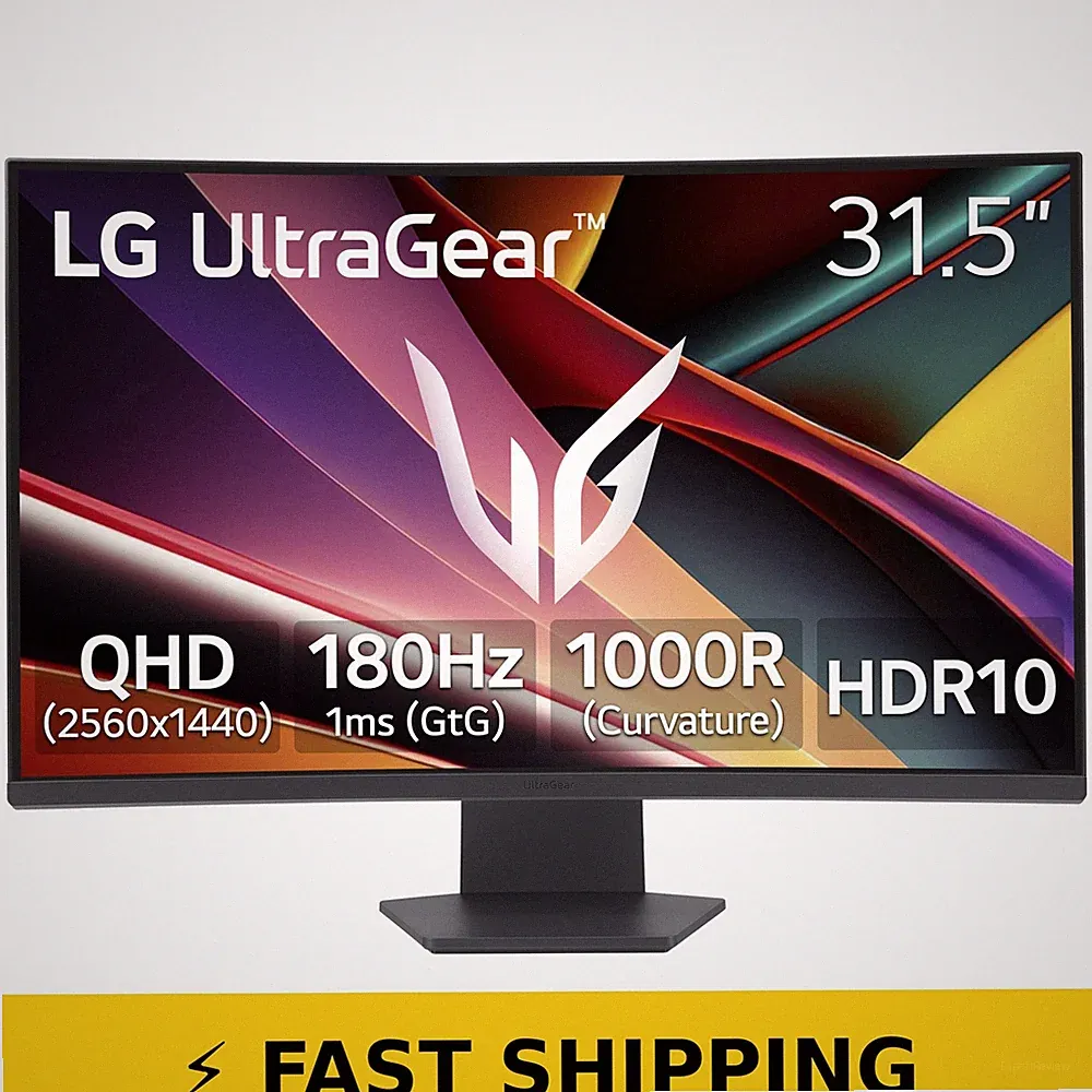LG 32" UltraGear QHD Curved Gaming Monitor 180Hz 1ms Black
