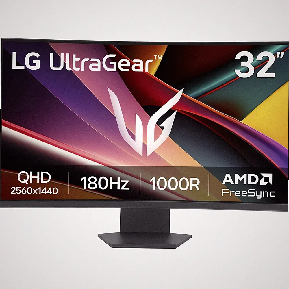 LG 32" UltraGear QHD Curved Gaming Monitor 180Hz 1ms FreeSync 32G60WA-B