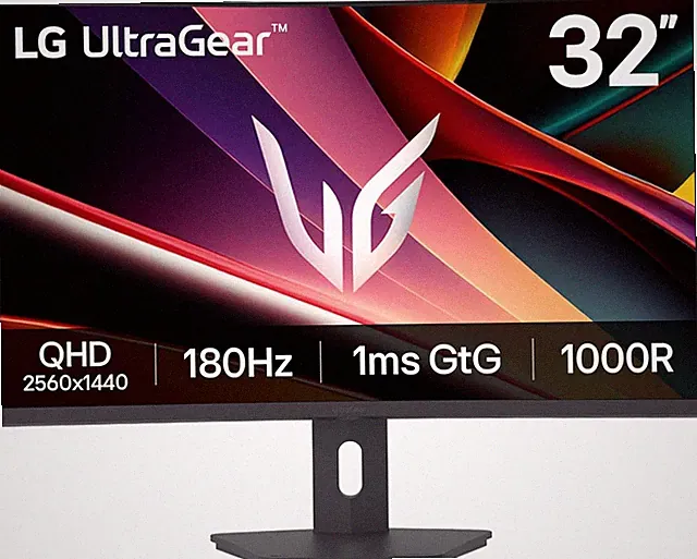LG 32G600A-B 32-Inch Ultragear QHD (2560 X 1440) Curved Gaming Monitor, 180Hz, 1