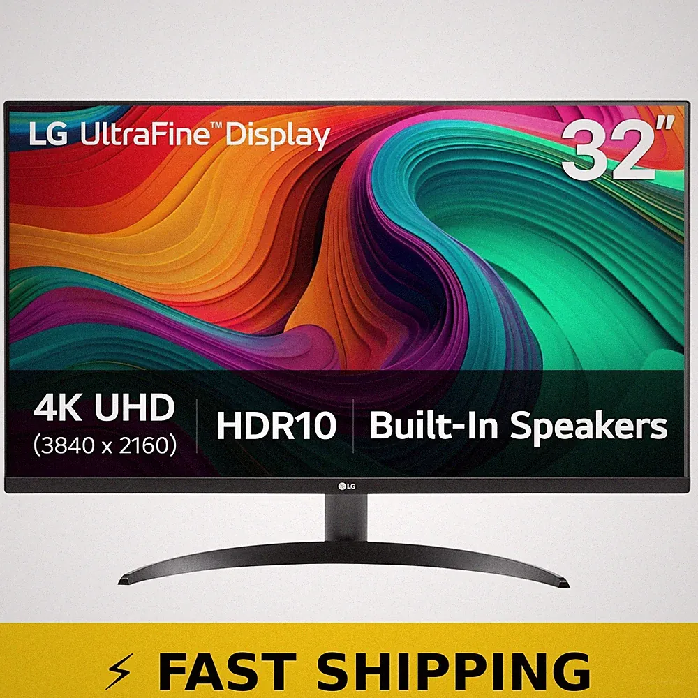 LG 32UR500K-B 32" 4K UHD Monitor - HDR10, Built-in Speakers, Black