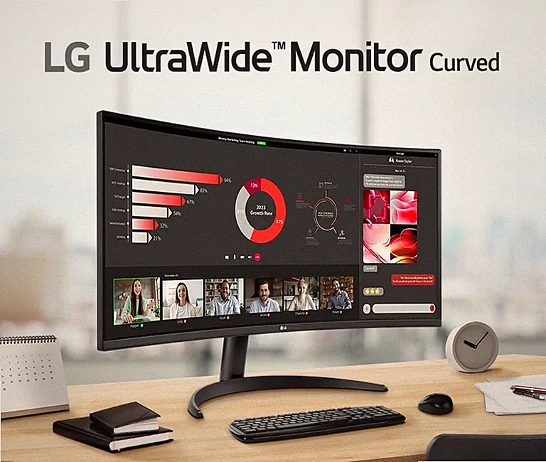 LG 34" Curved Ultrawide WQHD (3440 x 1440) Monitor, Black