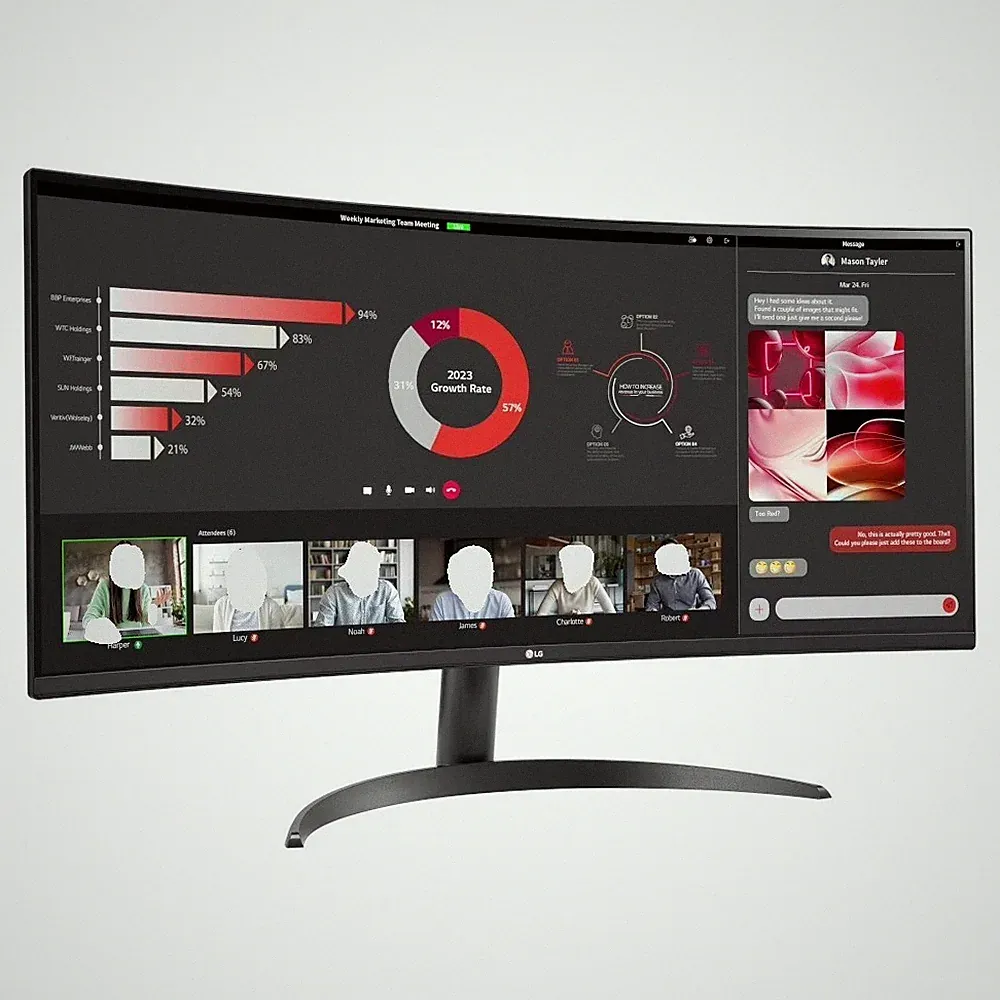 LG 34" Curved Ultrawide WQHD (3440 x 1440) Monitor, Black