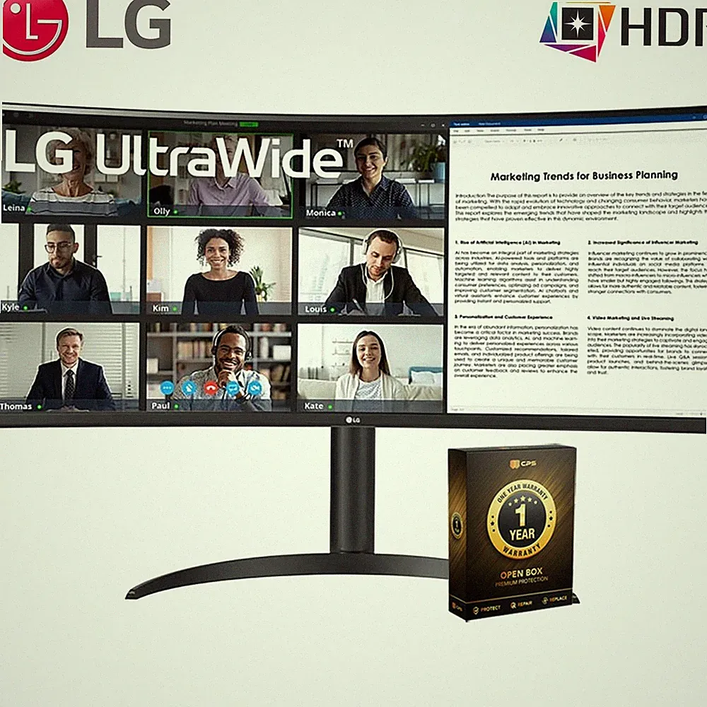 LG 34" Curved UltraWide WQHD HDR 10 Monitor with USB Type-C with 1 Year Warranty