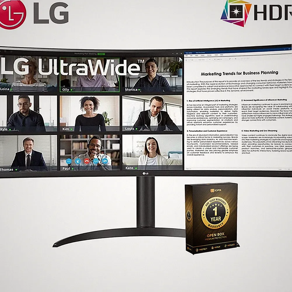 LG 34" Curved UltraWide WQHD HDR 10 Monitor with USB Type-C with 1 Year Warranty