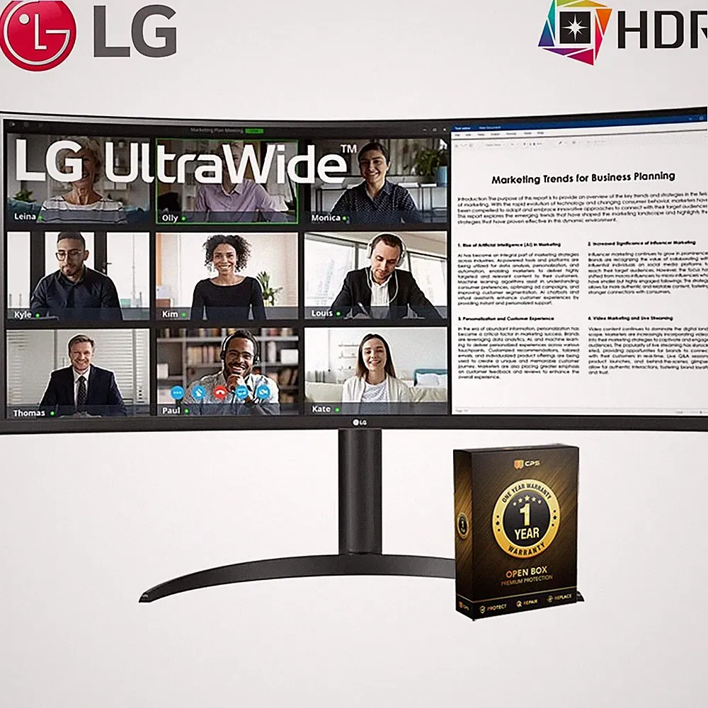 LG 34" Curved UltraWide WQHD HDR 10 Monitor with USB Type-C with 1 Year Warranty