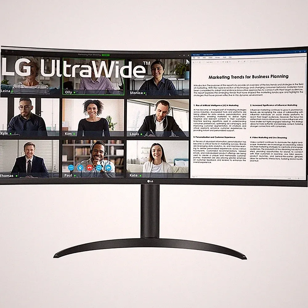LG 34-Inch Curved UltraWide WQHD HDR10 100Hz Monitor - 34WR55QK-B - Open Box