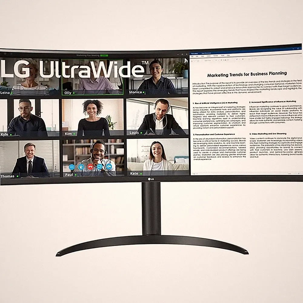 LG 34-Inch Curved UltraWide WQHD HDR10 100Hz Monitor - 34WR55QK-B - Open Box
