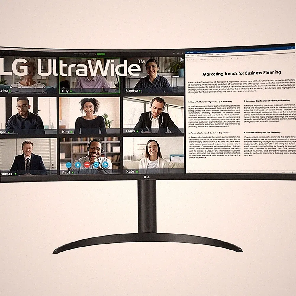 LG 34-Inch Curved UltraWide WQHD HDR10 100Hz Monitor - 34WR55QK-B - Open Box