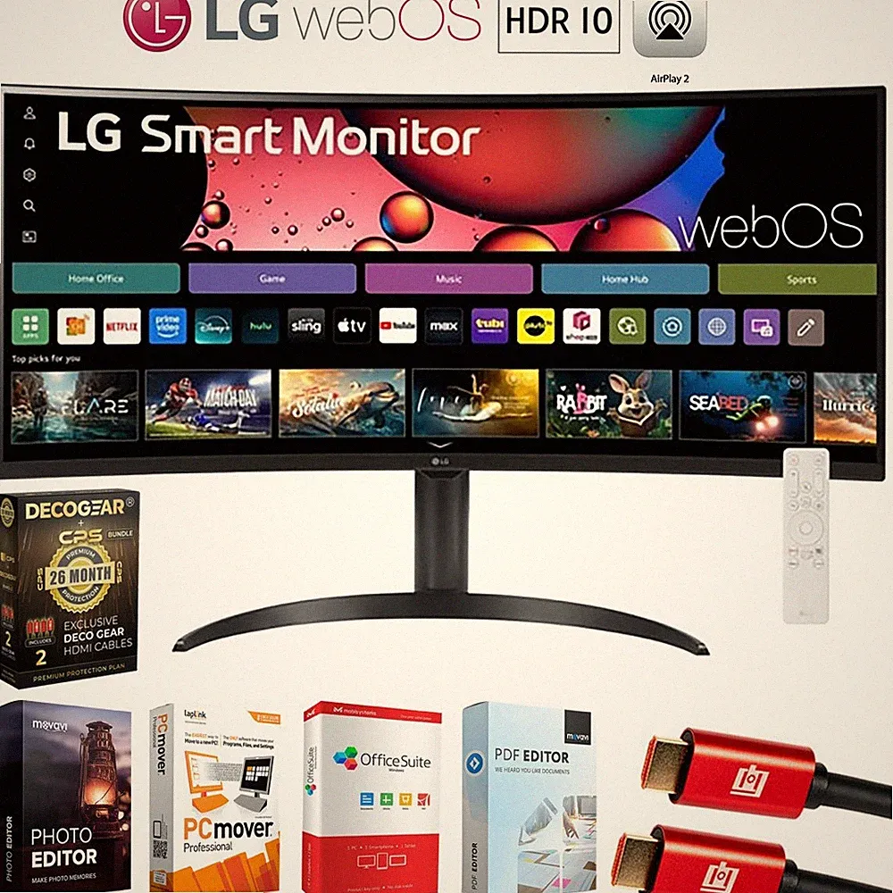 LG 34 Inch Smart Monitor Curved Screen 100Hz with 26 Months Protection Bundle