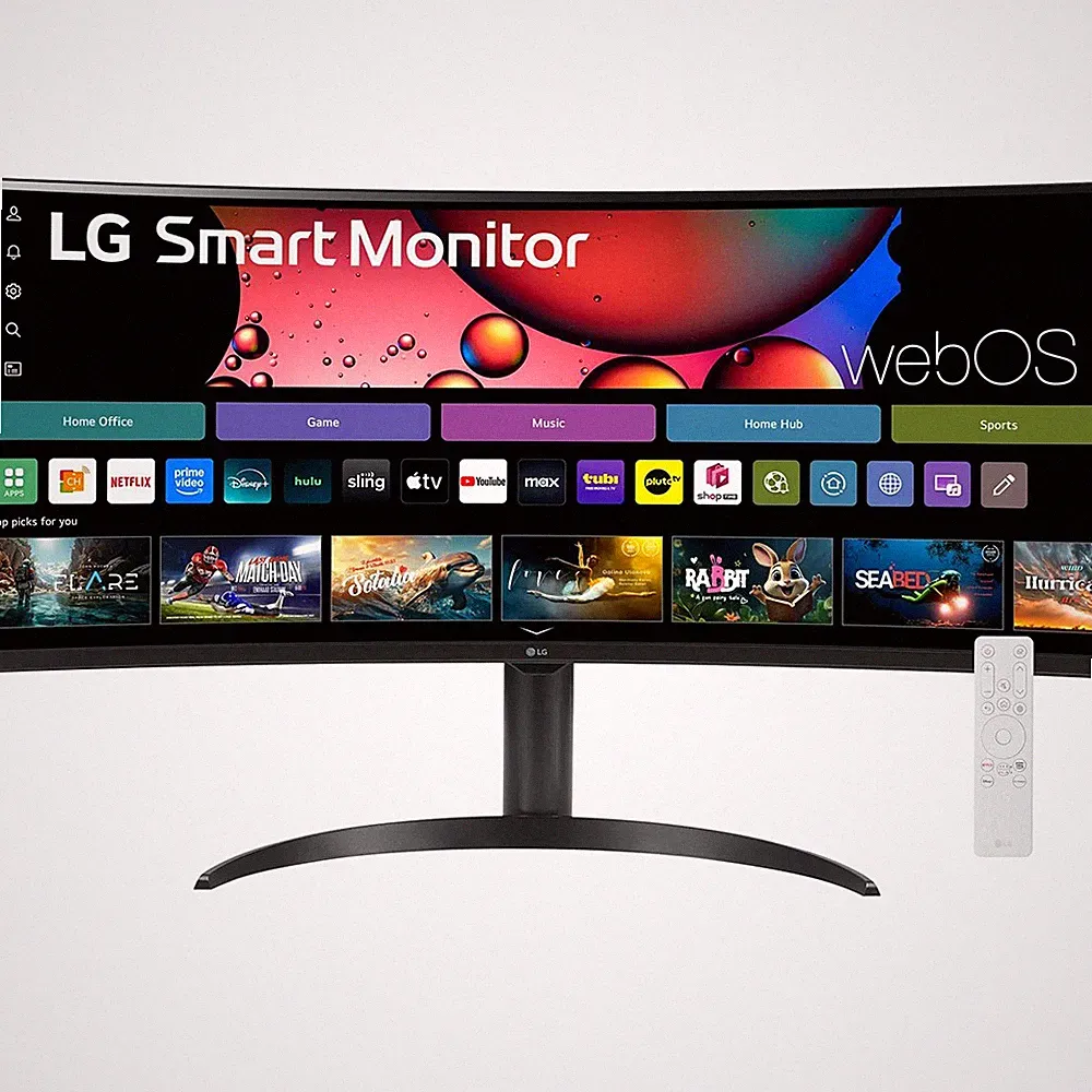 LG 34 Inch Smart Monitor WQHD 1440P Curved Screen 100Hz with Adjustable | Open B