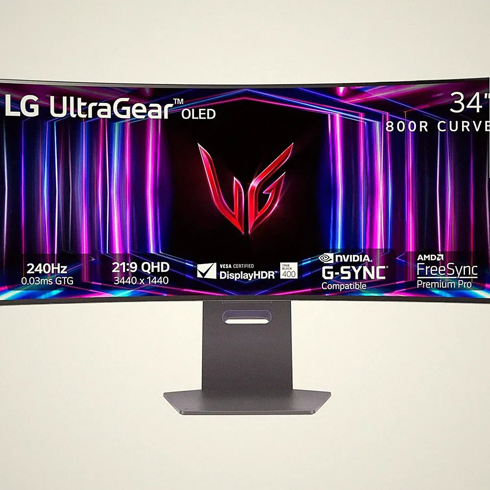 LG 34 inch UltraGear 1440p 240 Hz OLED 800R Curved Gaming Monitor - Open Box