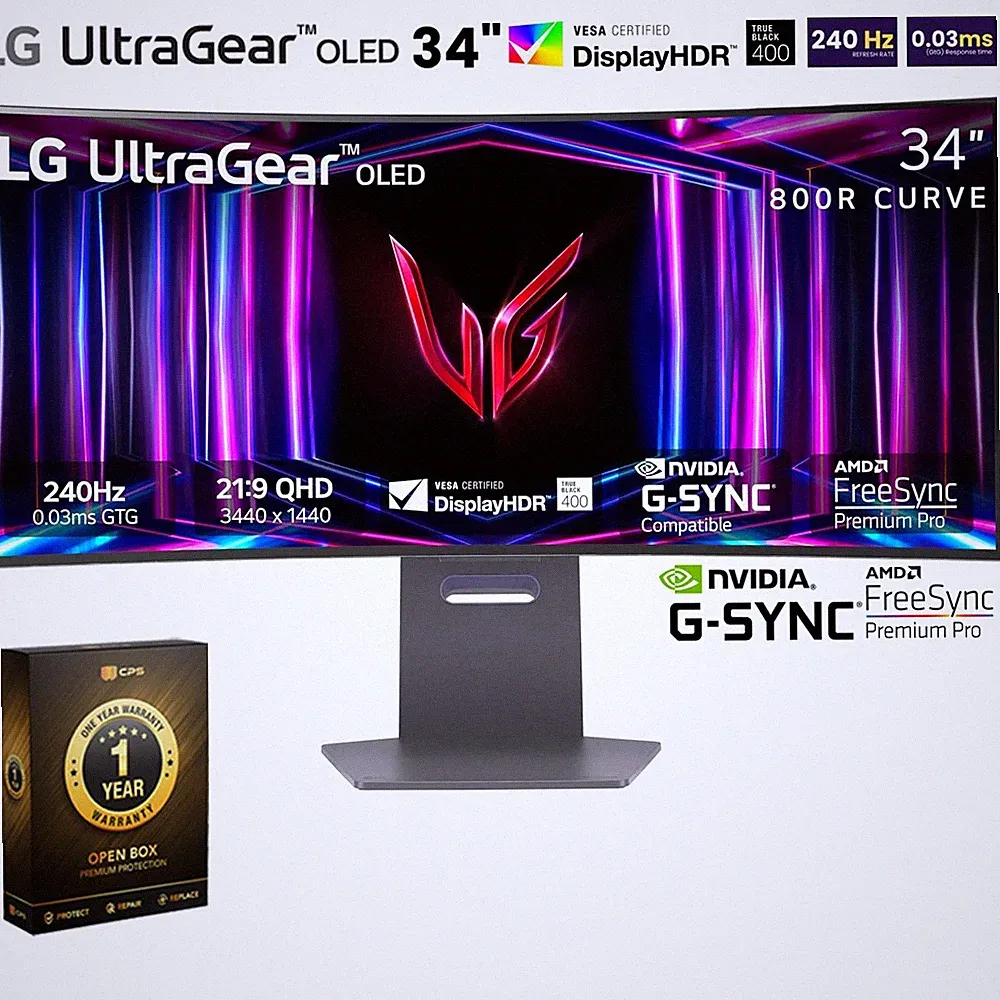 LG 34 inch UltraGear OLED 800R Curved Gaming Monitor Open Box + 1 Year Warranty