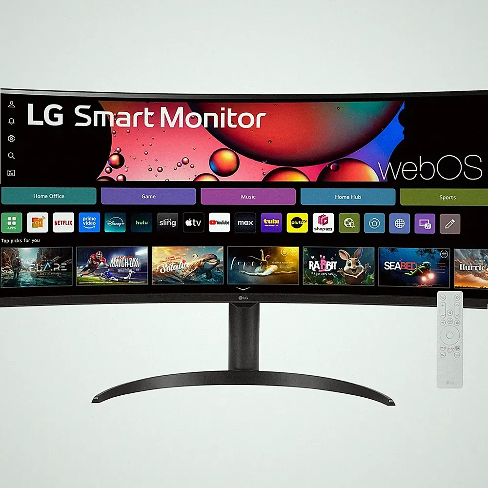 LG 34" Smart Monitor WQHD 1440P Curved Screen 100Hz with Adjustable Stand, Open