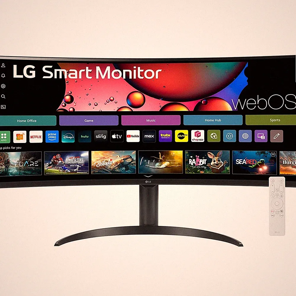 LG 34" Smart Monitor WQHD 1440P Curved Screen 100Hz with Adjustable Stand, Open