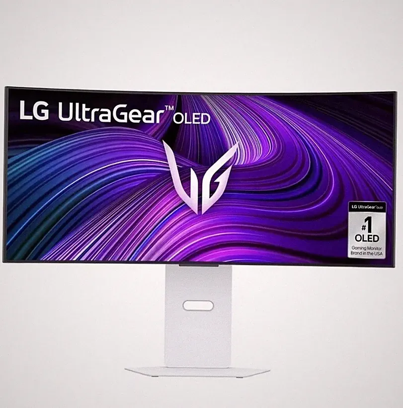 LG - 34" UltraGear OLED WQHD Curved Gaming Monitor 34GX90SA-W - White