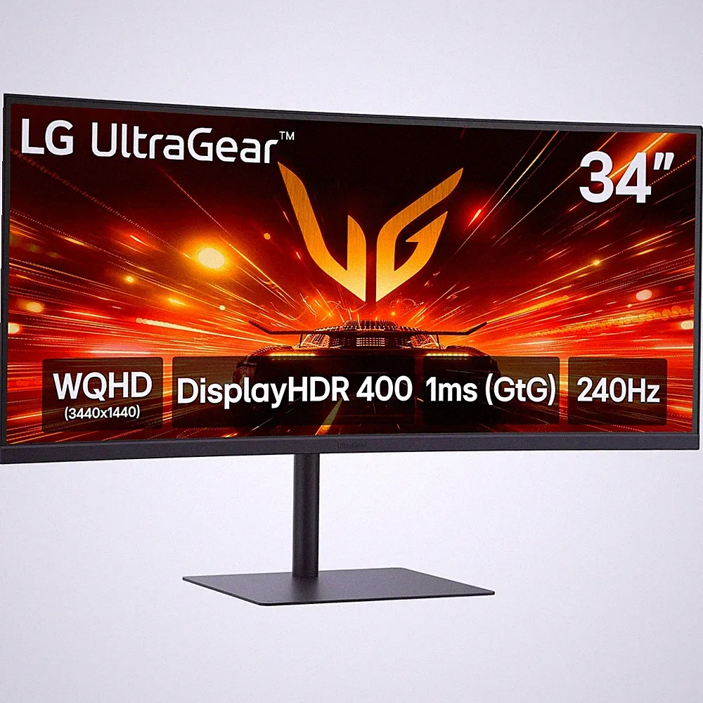 LG 34" UltraGear WQHD Curved Gaming Monitor 240Hz 1ms FreeSync Premium