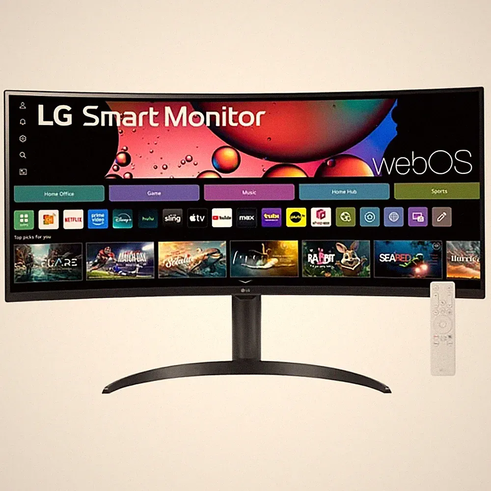 LG - 34" WQHD 100Hz 5ms Smart Monitor with HDR10 (HDMI, USB-A) - Black