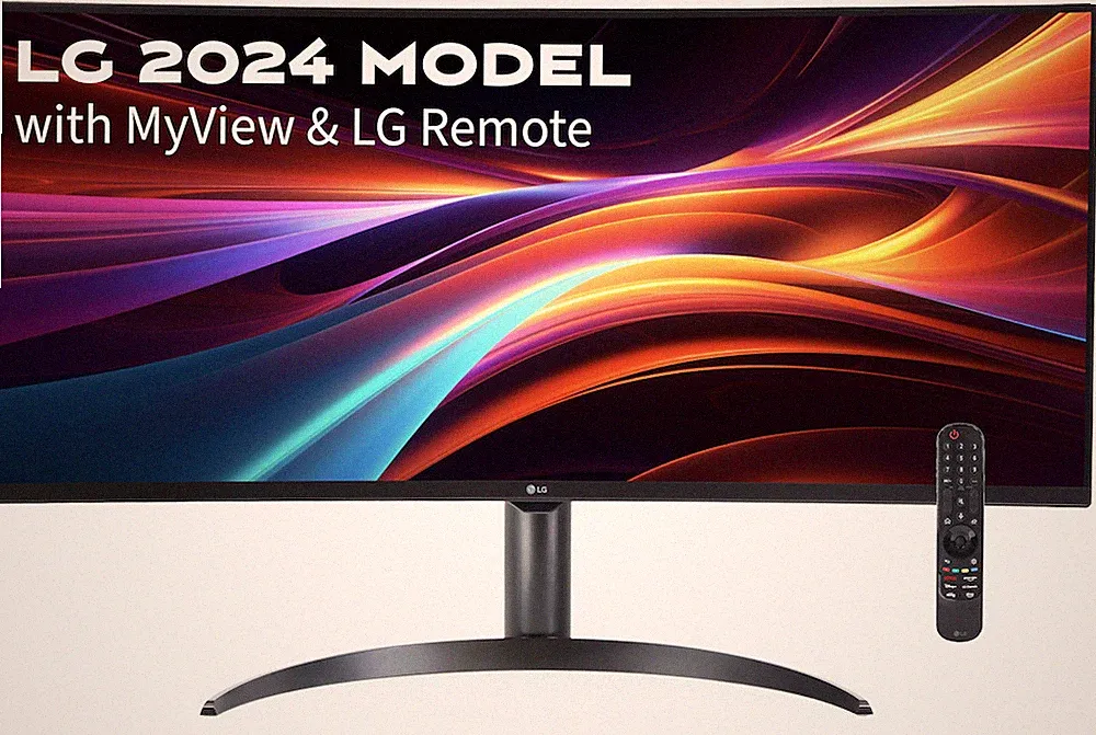 LG 34" WQHD IPS Curved Smart Monitor with MyView 100Hz 5ms Black 34SR65QC-B 2024