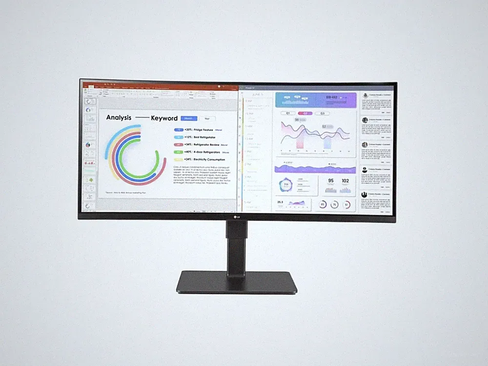 LG 34BQ77QE-B 34" WQHD UltraWide Curved Monitor w/ Built-in Speakers & USB-C