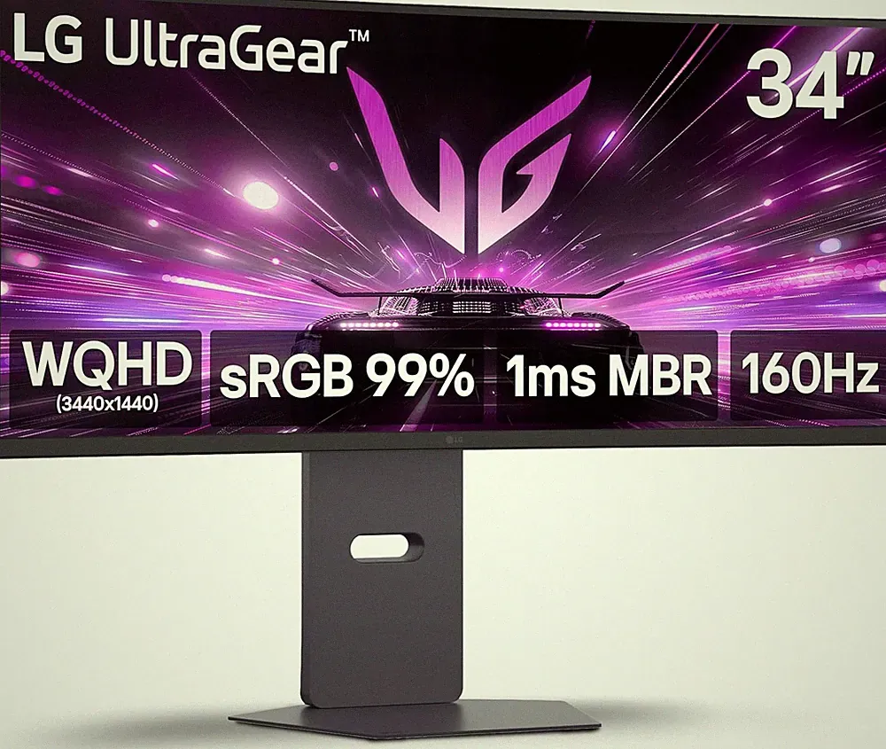 LG 34G600A-B 34-Inch Ultragear WQHD (3440 X 1440) Curved Gaming Monitor 160Hz, A