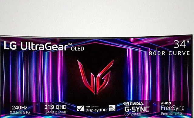 LG 34GS95QE-B 34" UltraGear Curved OLED 240Hz WQHD Gaming Monitor - NO STAND