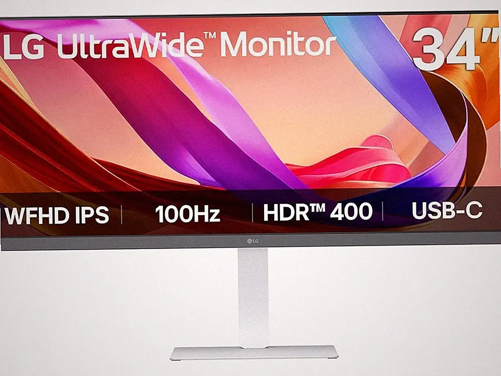 LG 34U530A-W 34" UltraWide IPS Monitor, 100Hz, HDR 400, USB-C, Built-in Speakers