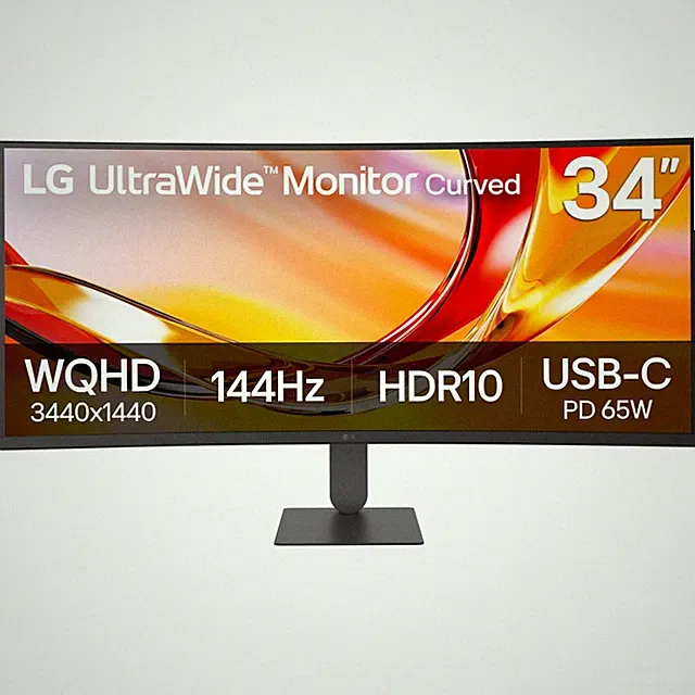 LG 34U640B-B 34 UltraWide WQHD 144Hz FreeSync Curved Monitor Black
