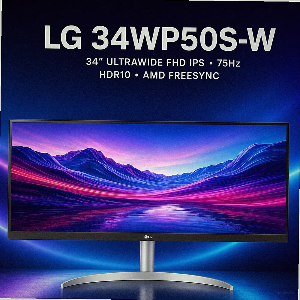LG 34WP50S-W 34" Monitor 21:9 UltraWide Full HD (2560 x 1080) 75Hz IPS Monitor