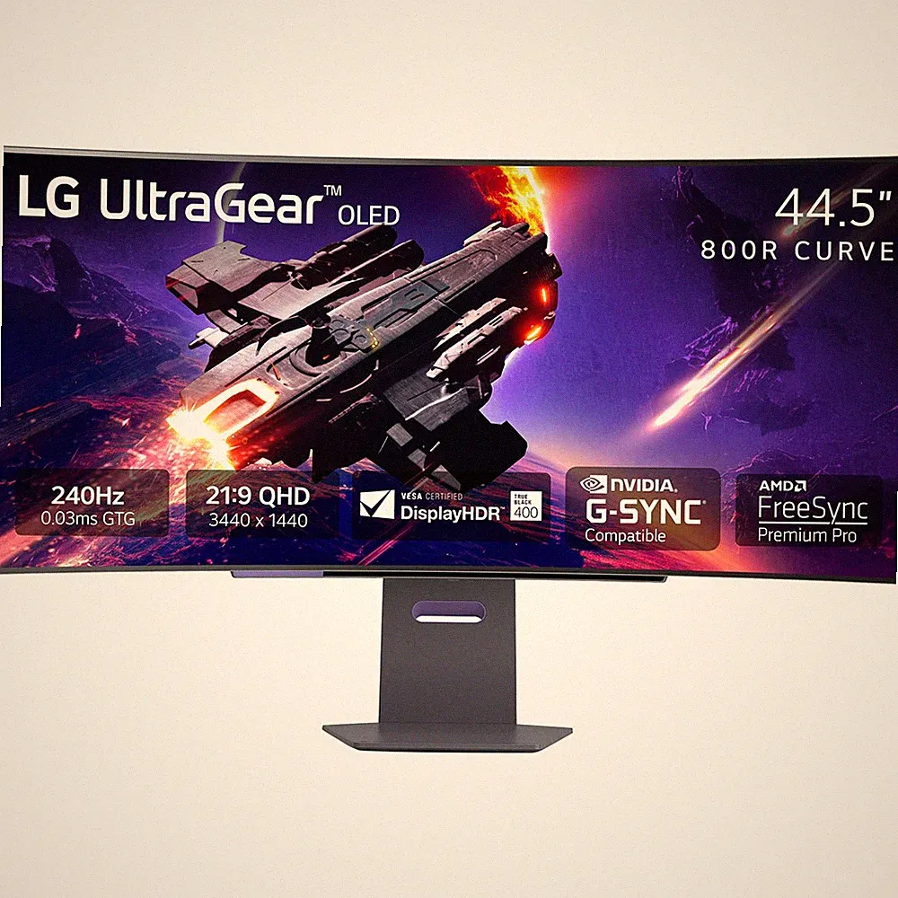 LG 45-Inch UltraGear 1440p 240 Hz OLED Curved Gaming Monitor - Open Box