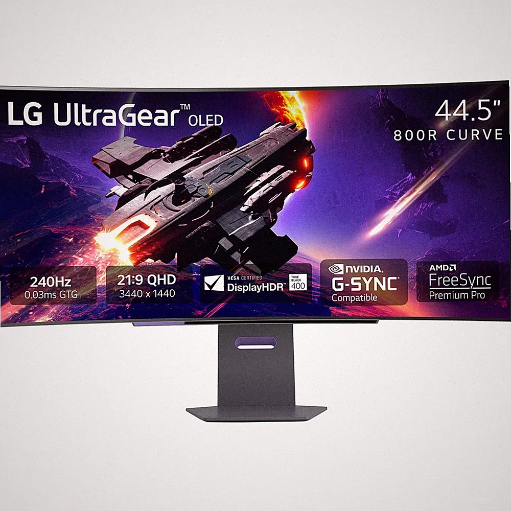 LG 45-Inch UltraGear 1440p 240 Hz OLED Curved Gaming Monitor - Open Box