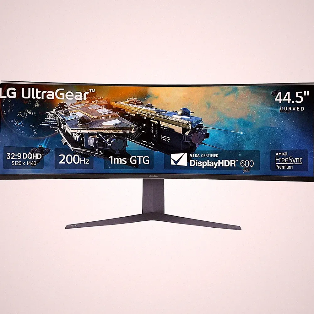 LG 45-inch Ultragear Curved Gaming Monitor, 3-Way Adjustable Stand - 45GR75DCB