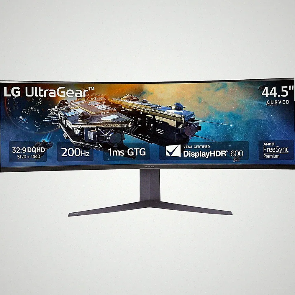 LG 45-inch Ultragear Curved Gaming Monitor, 3-Way Adjustable Stand - 45GR75DCB