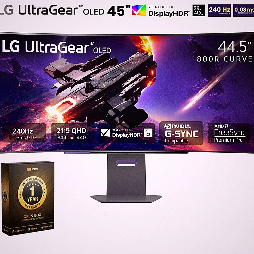 LG 45" UltraGear 240 Hz OLED Curved Gaming Monitor Open Box + 1 Year Warranty