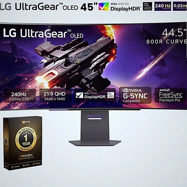LG 45" UltraGear 240 Hz OLED Curved Gaming Monitor Open Box + 1 Year Warranty