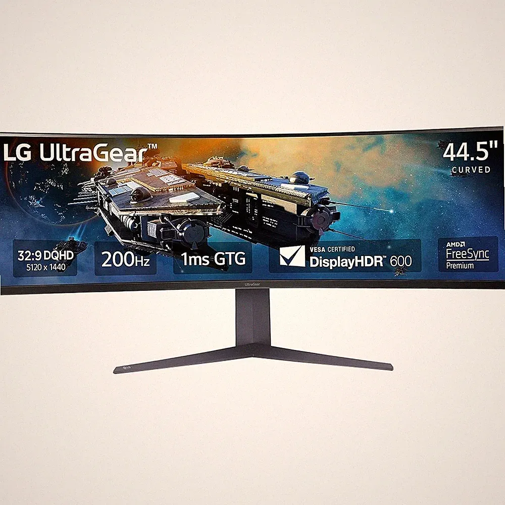 LG 45GR75DCB 45-inch Ultragear Curved Gaming Monitor, 3-Way Stand Open Box