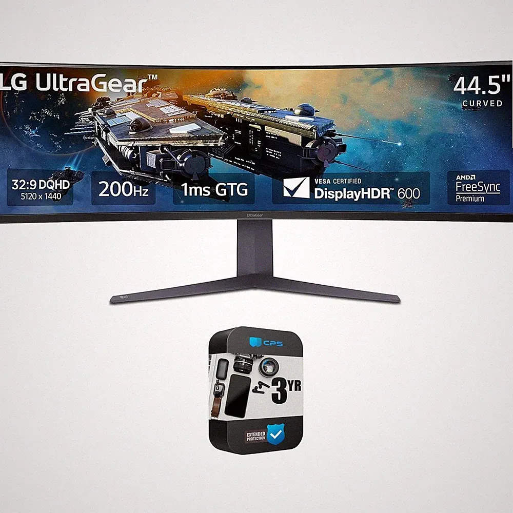 LG 45GR75DCB 45" Ultragear Curved Gaming Monitor w/ 3 Year Warranty Bundle