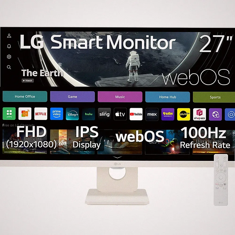 LG MyView 27” Smart Monitor 100Hz IPS HDR webOS ThinQ AI - White (27U55WSA)™