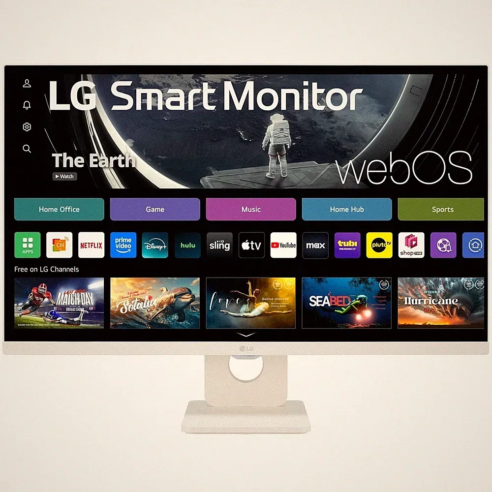 LG MyView 27” Smart Monitor 27U55WSA 100Hz IPS HDR webOS ThinQ AI White
