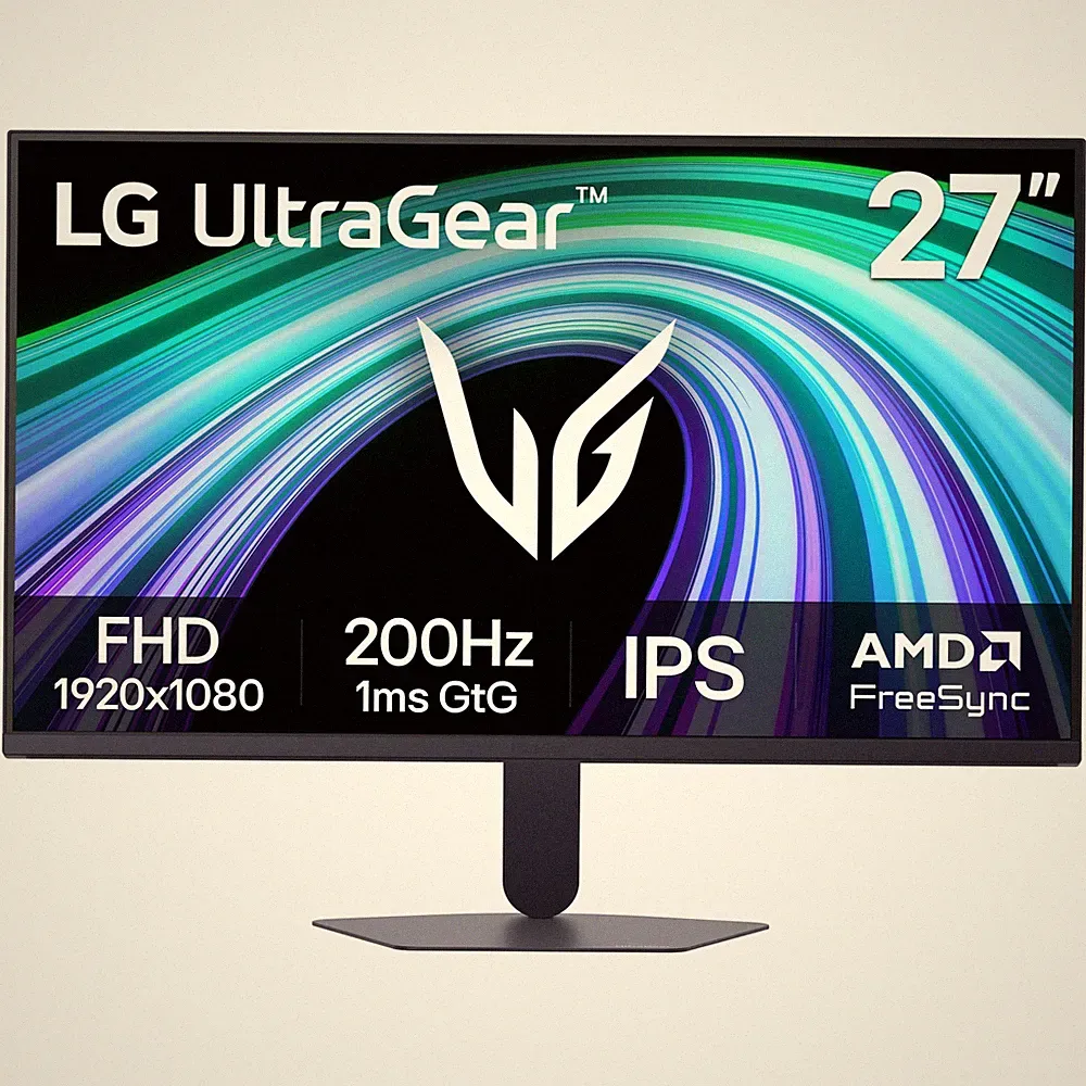 LG UltraGear 27" Gaming Monitor, Full HD 1080p IPS, 200Hz Refresh Rate, 1ms