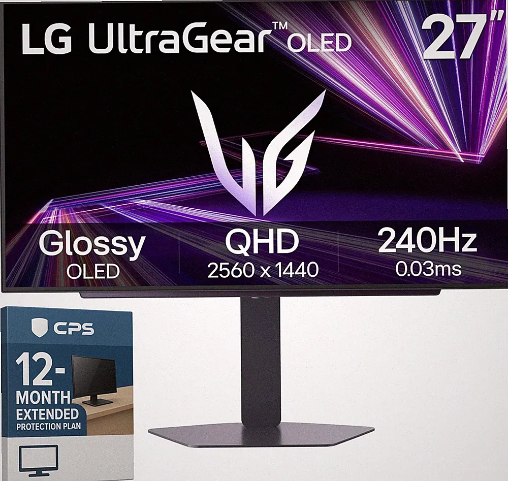 LG UltraGear 27" OLED QHD 240Hz Gaming Monitor with 1-Year CPS Extended Warranty