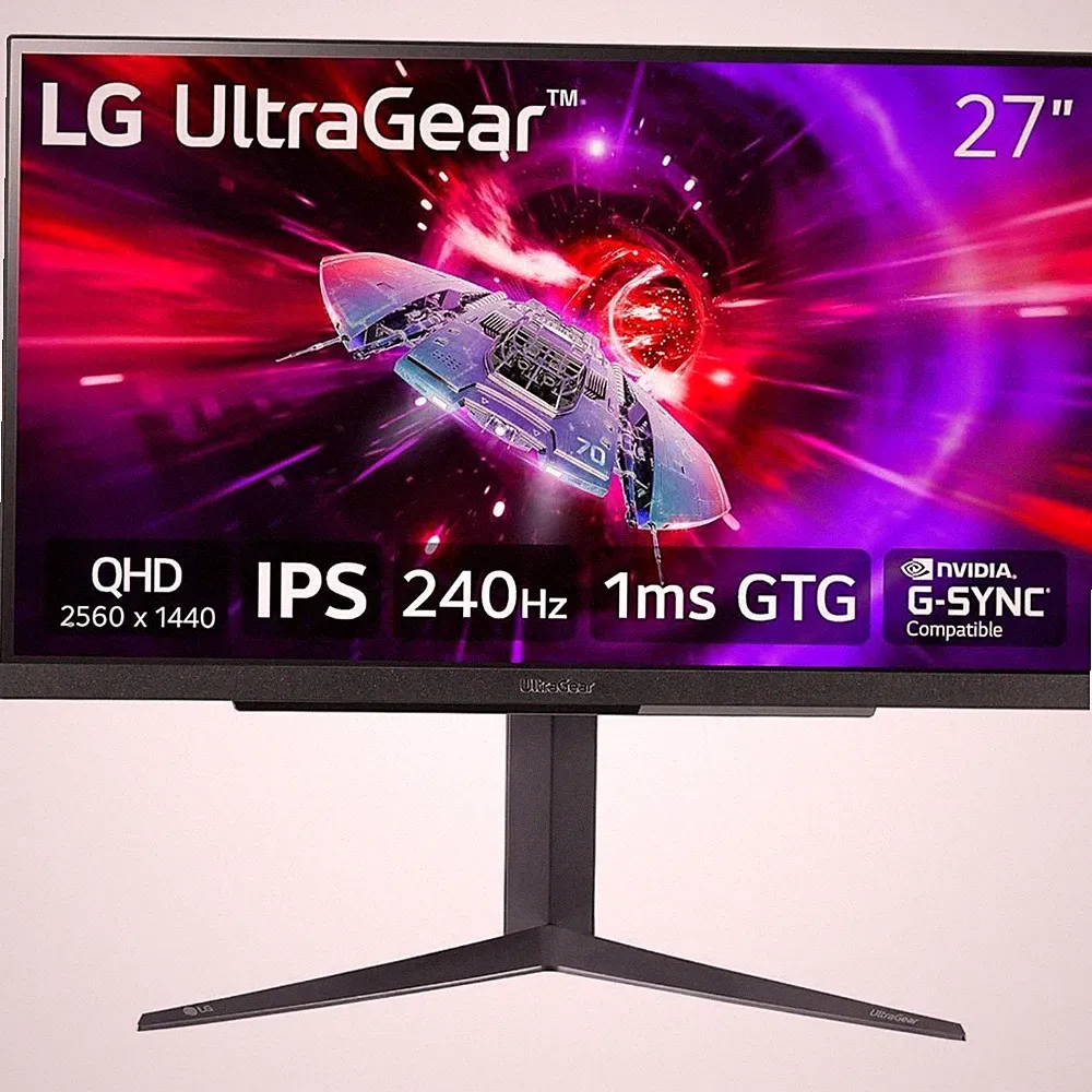 LG Ultragear 27" QHD 240Hz Monitor FreeSync Premium & G-Sync Height Swivel Tilt